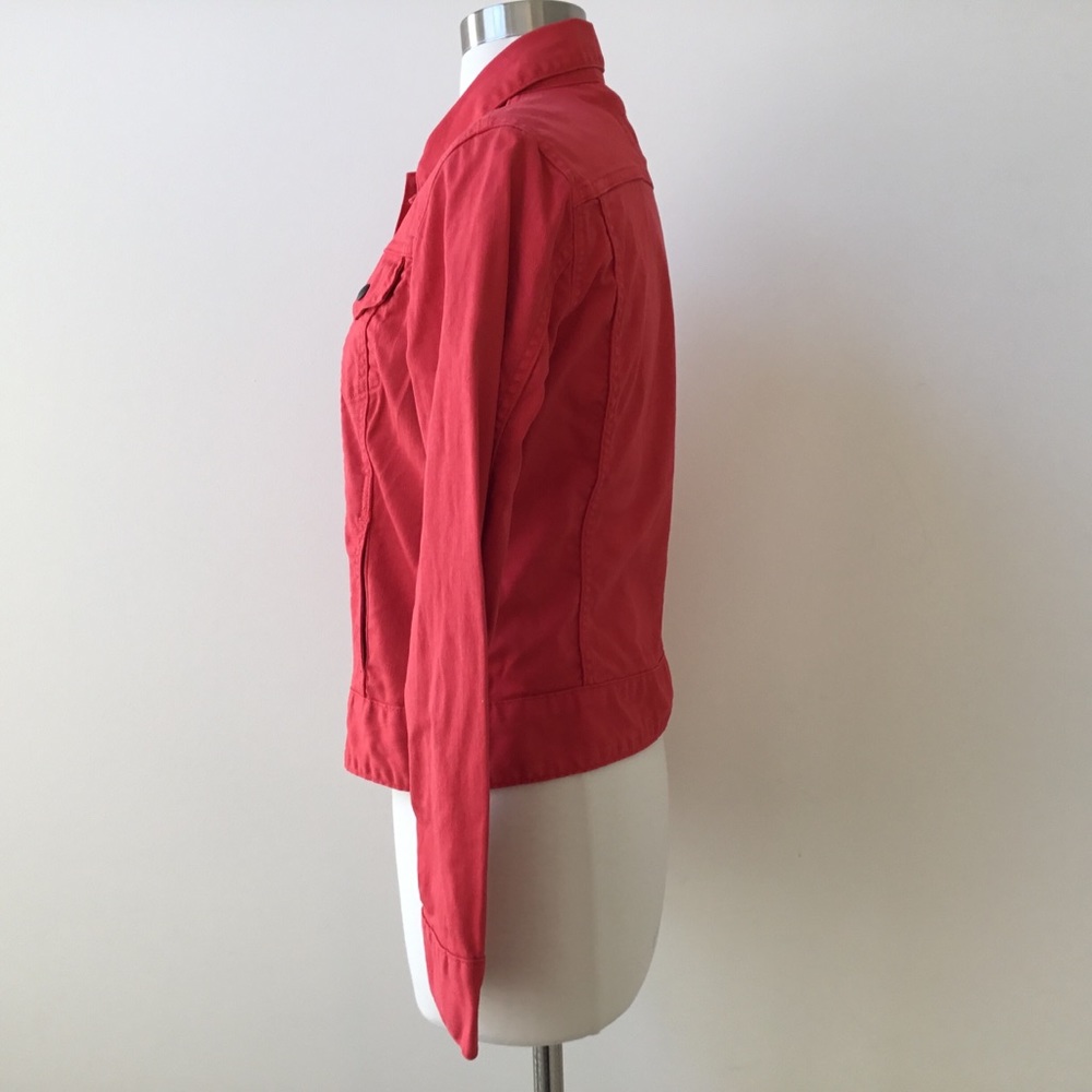Lucky Brand Sabrina Red Denim Snap Front Jacket - Picture 3 of 6